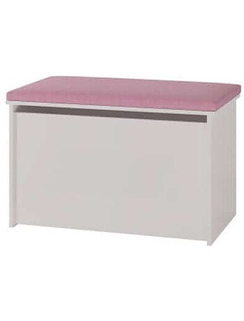 Coffre à jouet et banc Daria - assise rose