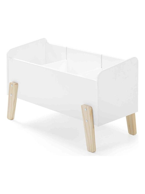 Coffre à jouets 80x39x48 blanc en bois - Kiabi