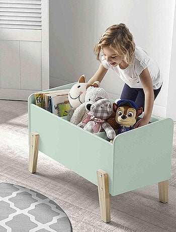 Coffre à jouets 80x39x48 menthe en bois
