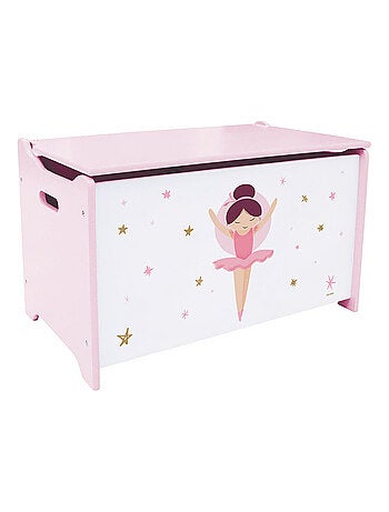 Coffre à jouets Ballerine, en bois pour enfant H. 40 x L. 58 x P. 36 cm