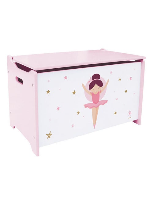 Coffre à jouets Ballerine, en bois pour enfant H. 40 x L. 58 x P. 36 cm - Kiabi