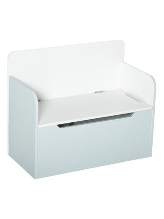 Coffre à jouets banc 2 en 1 dim. 60L x 30l x 50H cm MDF bleu clair