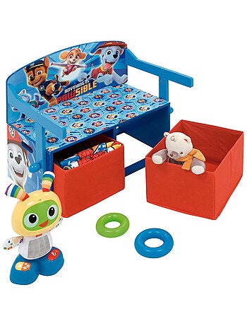Coffre à Jouets, Banc et bureau 3 en 1 - Pat Patrouille