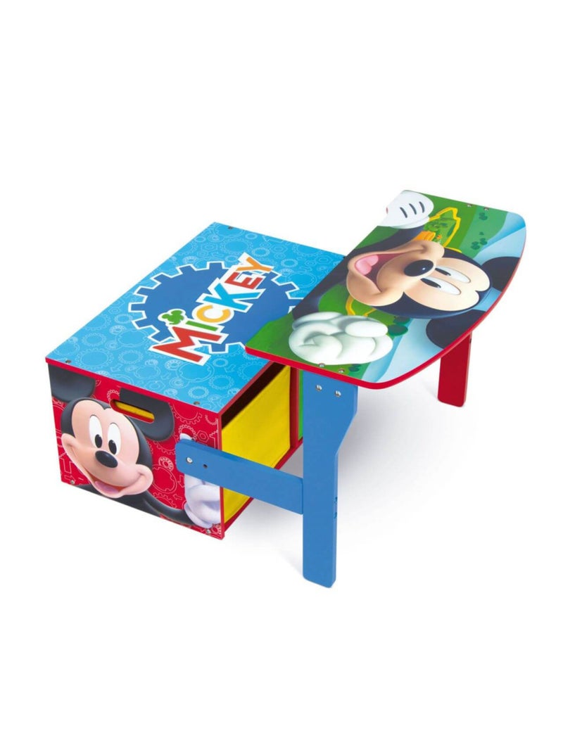 Coffre à Jouets, Banc et bureau pupitre 3 en 1 - Disney Mickey Bleu - Kiabi