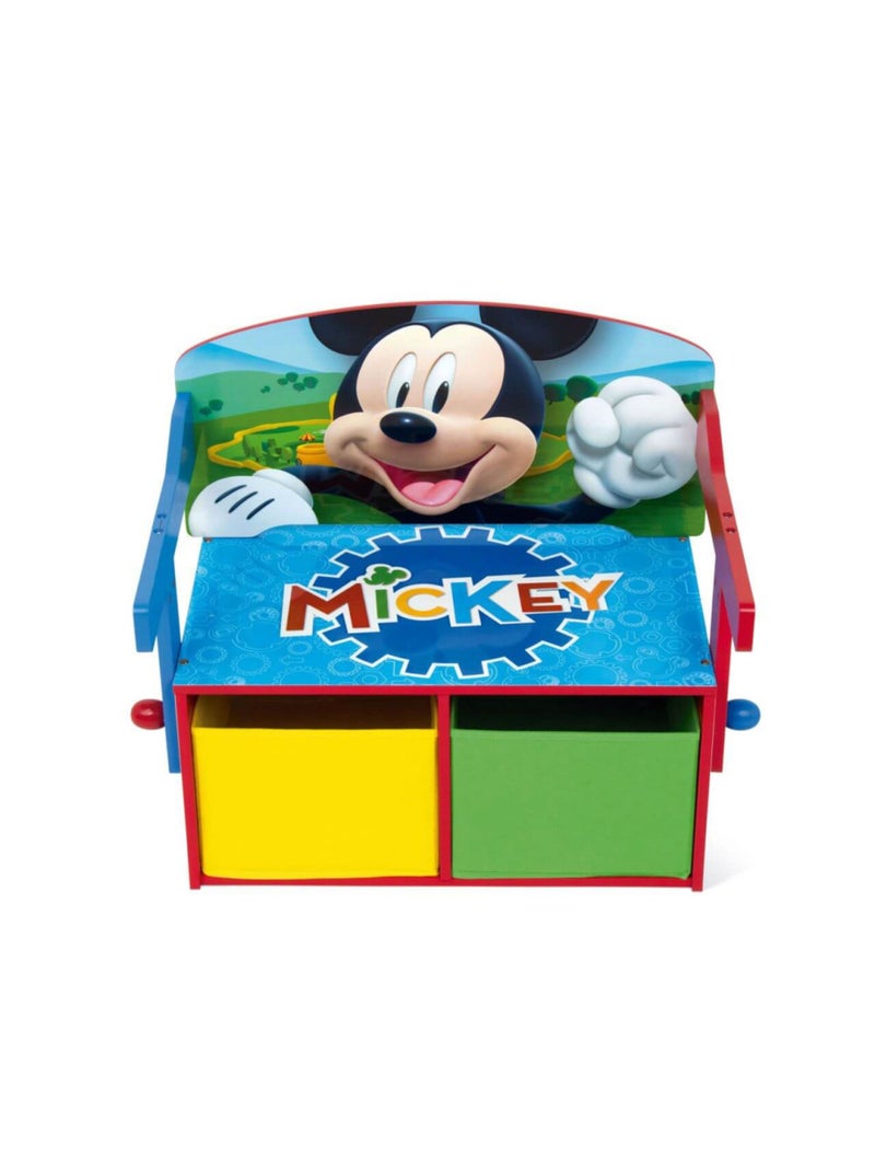 Coffre à Jouets, Banc et bureau pupitre 3 en 1 - Disney Mickey Bleu - Kiabi
