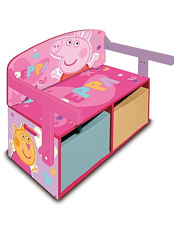 Coffre à Jouets, Banc et bureau pupitre 3 en 1 - Peppa Pig