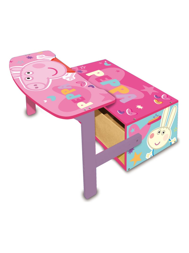 Coffre à Jouets, Banc et bureau pupitre 3 en 1 - Peppa Pig Rose - Kiabi