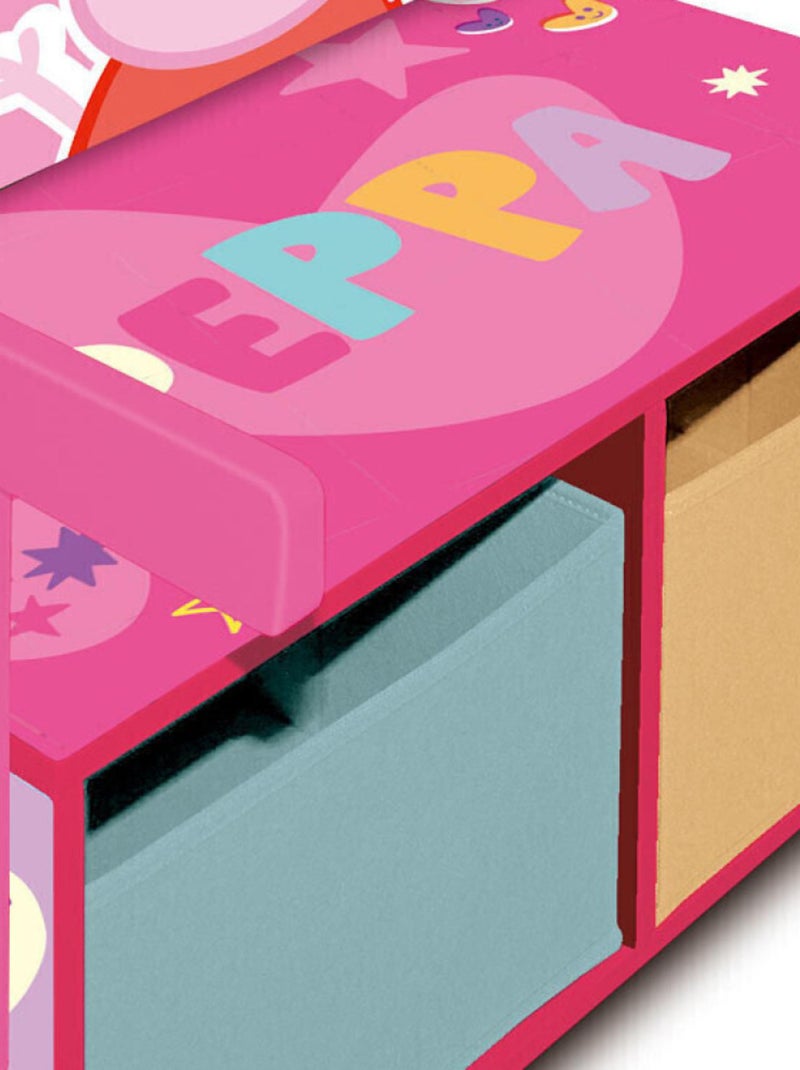 Coffre à Jouets, Banc et bureau pupitre 3 en 1 - Peppa Pig Rose - Kiabi