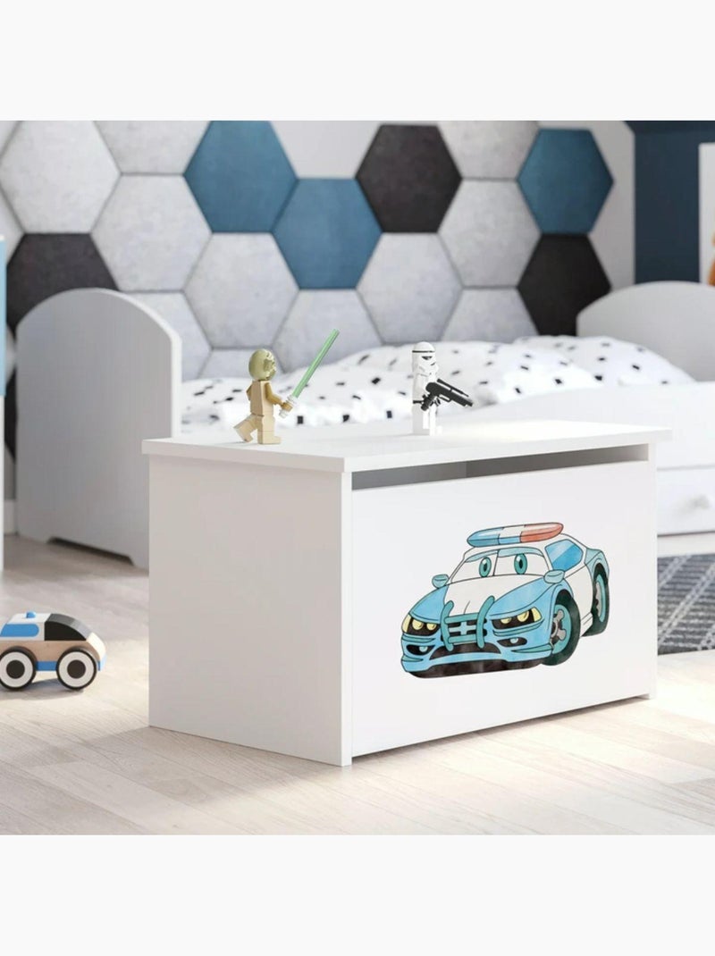 Coffre à jouets Daria - Voiture de Police Bleu - Kiabi