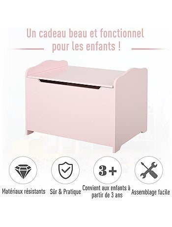 Coffre à jouets dim. 60L x 40l x 48H cm vérin pneumatique