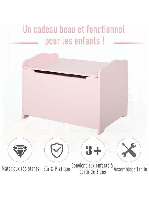Coffre à jouets dim. 60L x 40l x 48H cm vérin pneumatique - Kiabi
