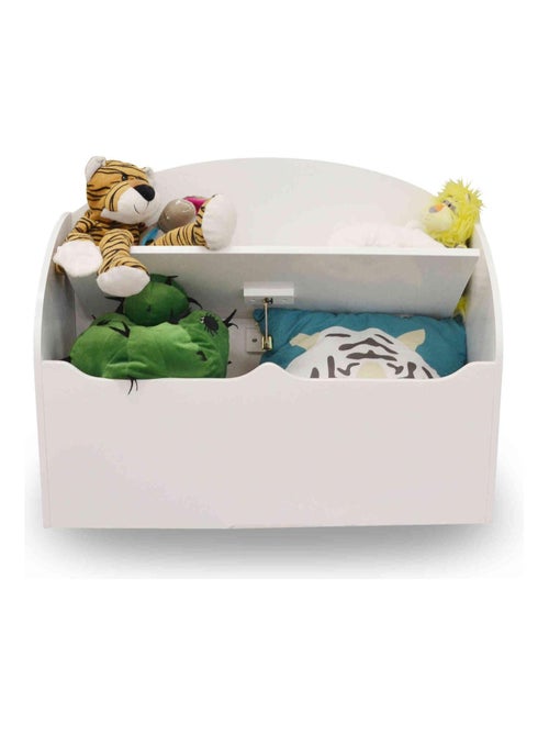 Coffre à jouets effet bois blanc 69x29x55 - Kiabi