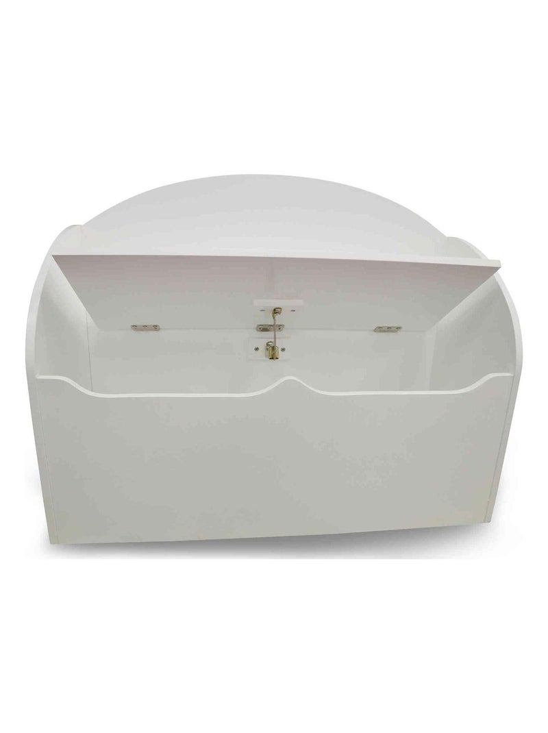 Coffre à jouets effet bois blanc 69x29x55 Blanc - Kiabi