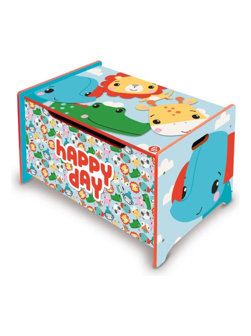 Coffre à Jouets en Bois Animaux - Happy Day - Kiabi
