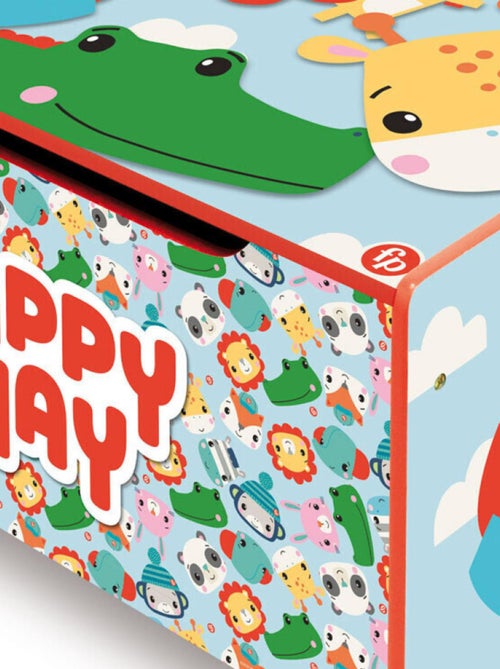 Coffre à Jouets en Bois Animaux - Happy Day - Kiabi