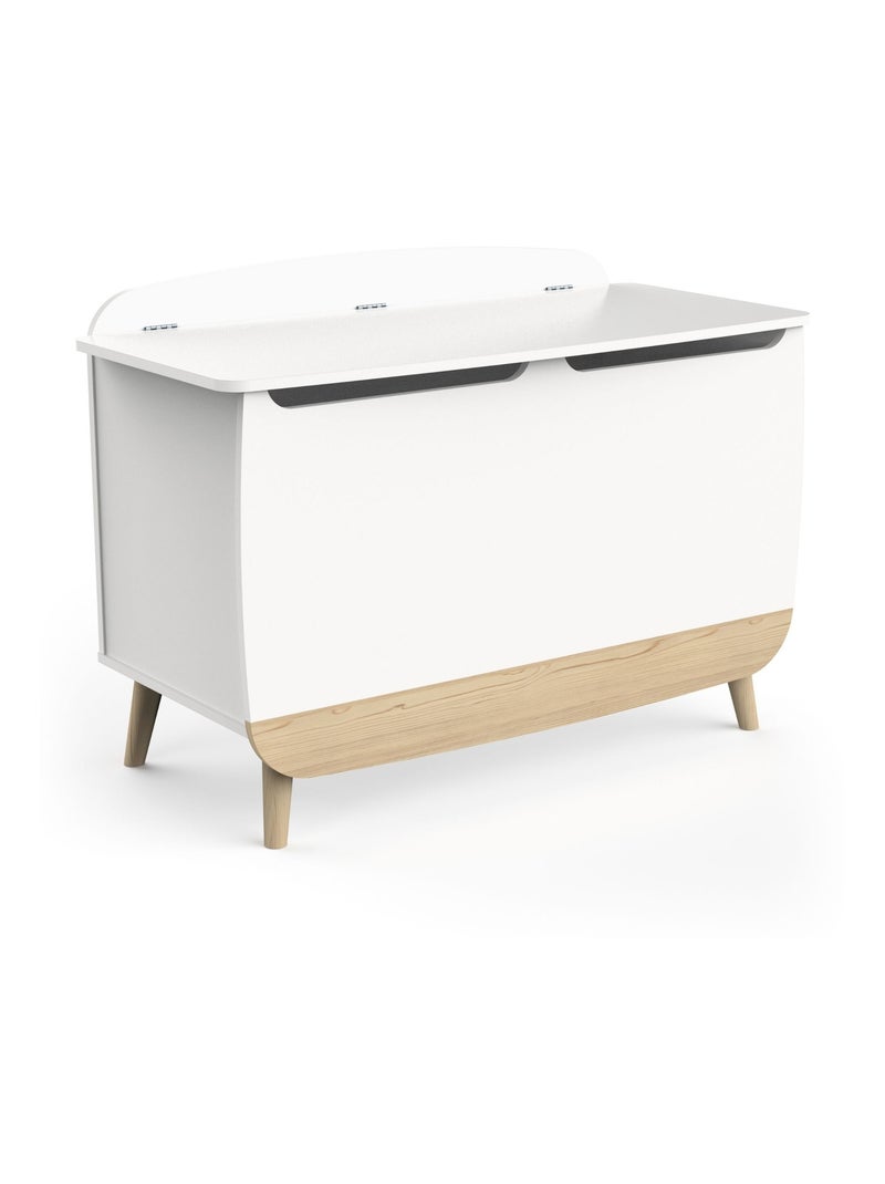 Coffre à jouets en bois bicolore blanc Blanc - Kiabi