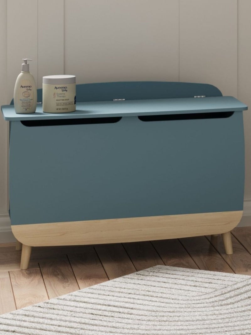 Coffre à jouets en bois bicolore bleu Bleu - Kiabi