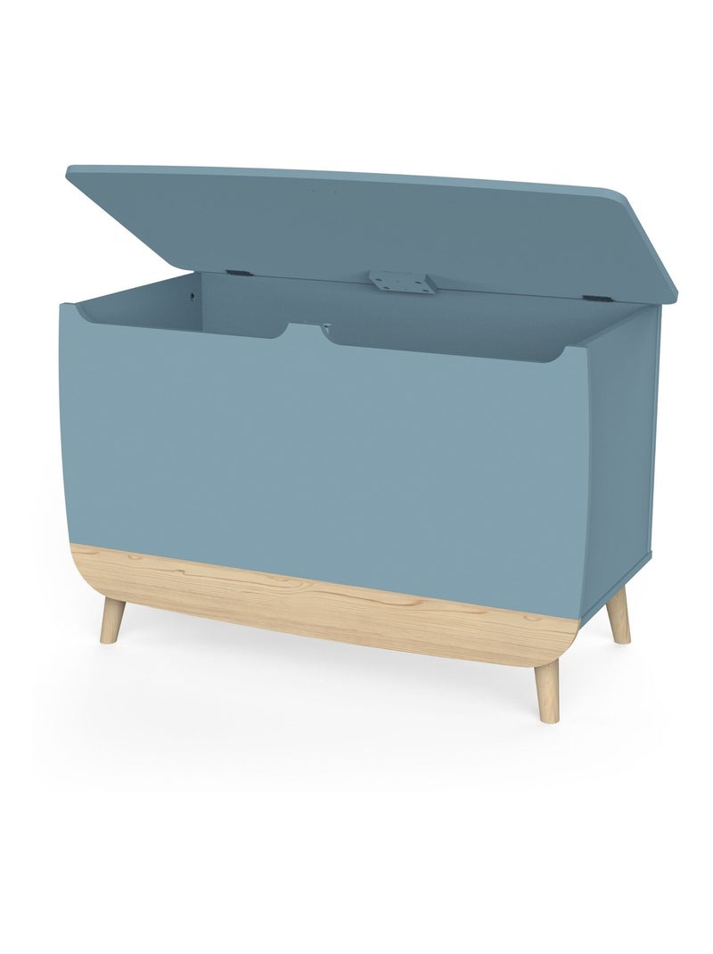 Coffre à jouets en bois bicolore bleu Bleu - Kiabi