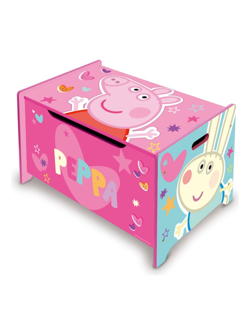 Coffre à Jouets en Bois Peppa Pig Rose - Kiabi