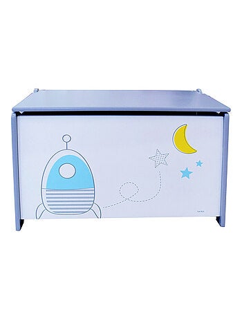 Coffre à jouets en bois Thème Espace et fusées