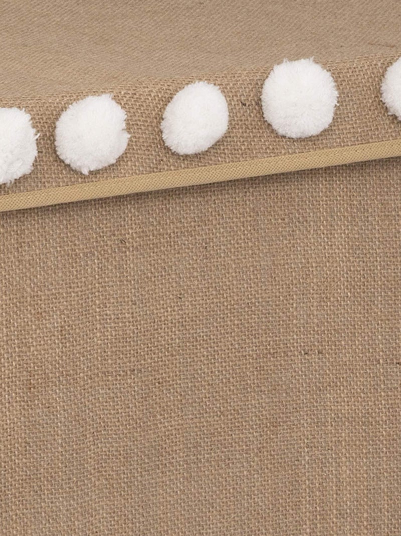 Coffre à jouets en intissé et pompons Marron clair - Kiabi