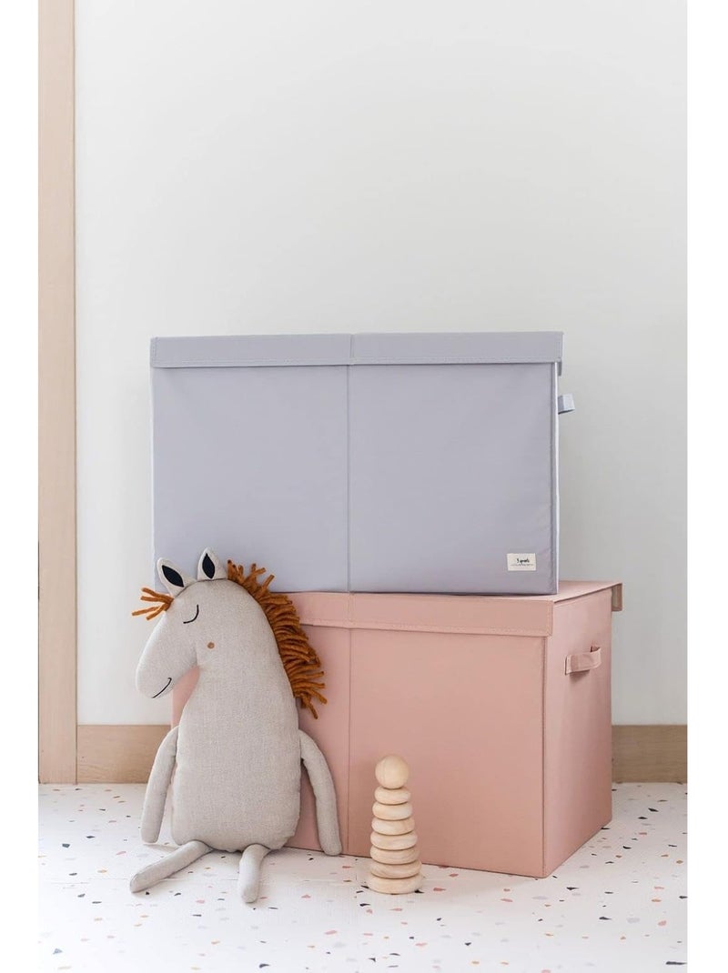 Coffre à jouets en tissu recyclé Gris - Kiabi