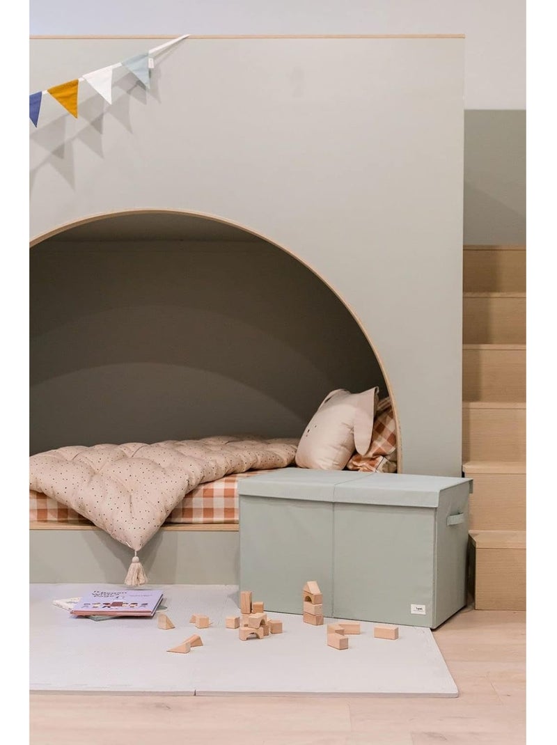 Coffre à jouets en tissu recyclé Vert - Kiabi
