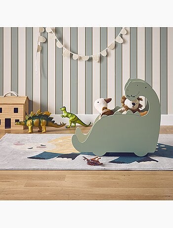 Coffre à jouets enfant avec roulettes forme dinosaure Brachi