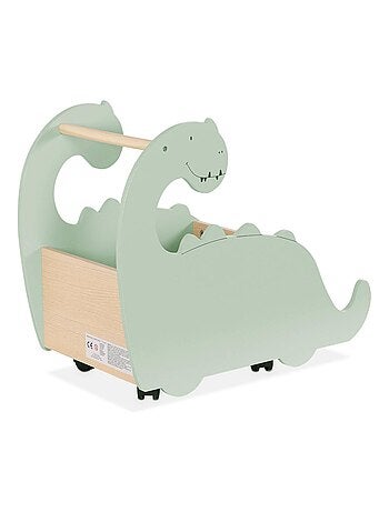 Coffre à jouets enfant avec roulettes forme dinosaure Brachi