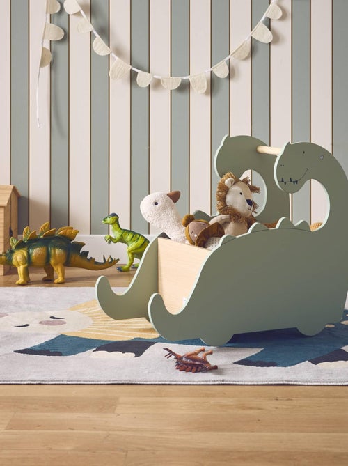 Coffre à jouets enfant avec roulettes forme dinosaure Brachi - Kiabi