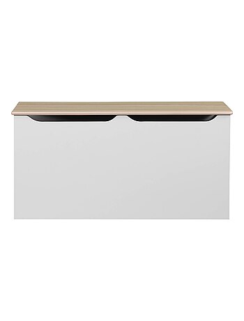 Coffre à jouets enfant couvercle rabattable poignées latérales Tobias