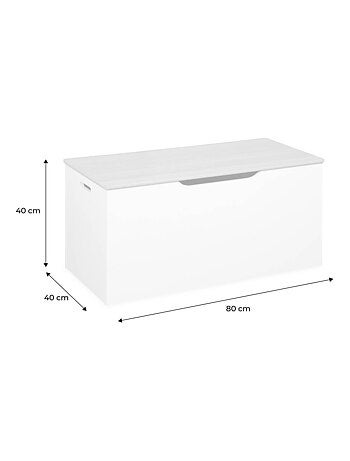 Coffre à jouets enfant couvercle rabattable poignées latérales Tobias