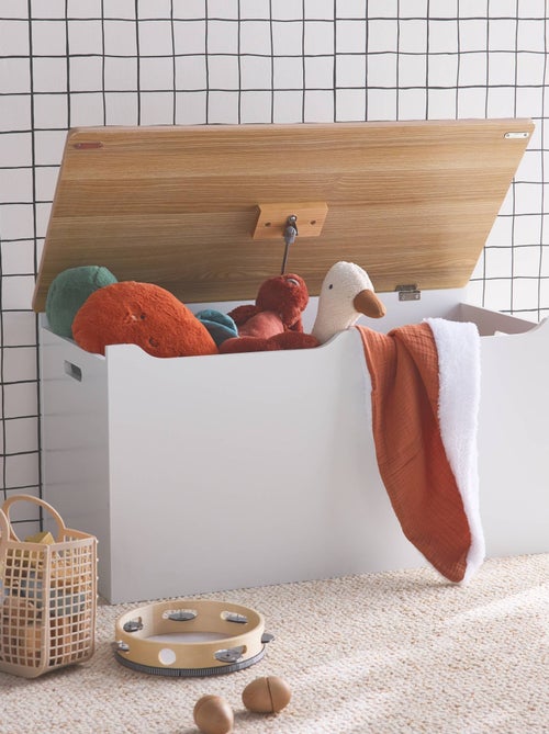 Coffre à jouets enfant couvercle rabattable poignées latérales Tobias - Kiabi