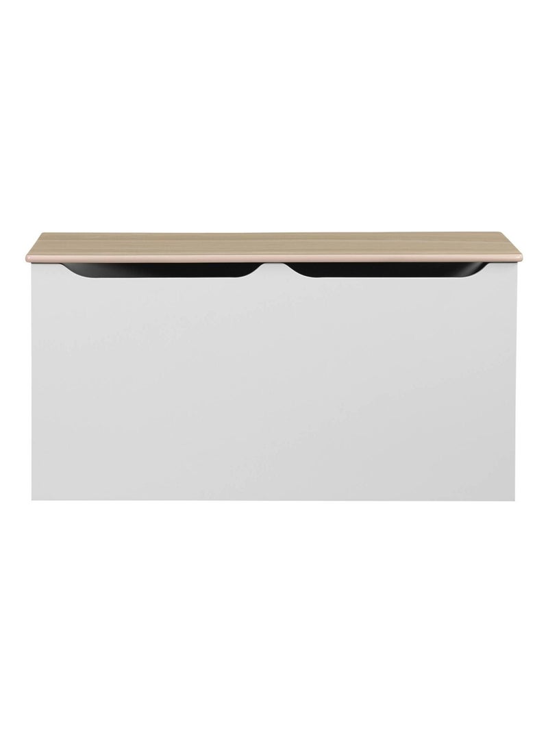 Coffre à jouets enfant couvercle rabattable poignées latérales Tobias Blanc - Kiabi