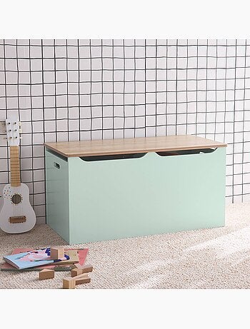 Coffre à jouets enfant couvercle rabattable poignées latérales tobias
