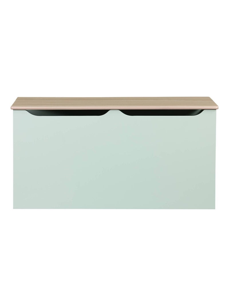 Coffre à jouets enfant couvercle rabattable poignées latérales Tobias Vert clair - Kiabi