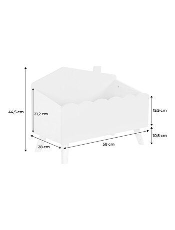 Coffre à jouets enfant décor bois Azur