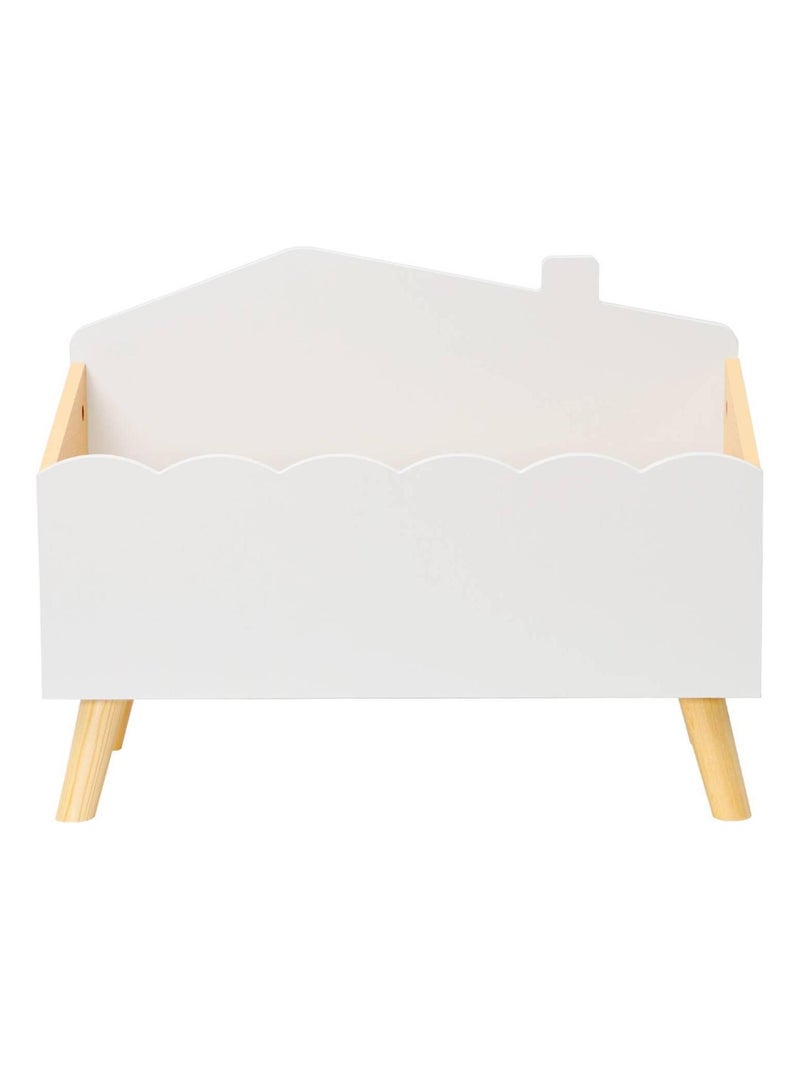 Coffre à jouets enfant décor bois Azur Blanc - Kiabi
