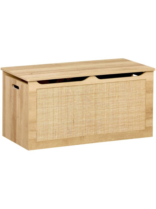 Coffre à jouets enfant décor bois et cannage bohème - Kiabi Coffre à jouets enfant décor bois et cannage bohème - Kiabi