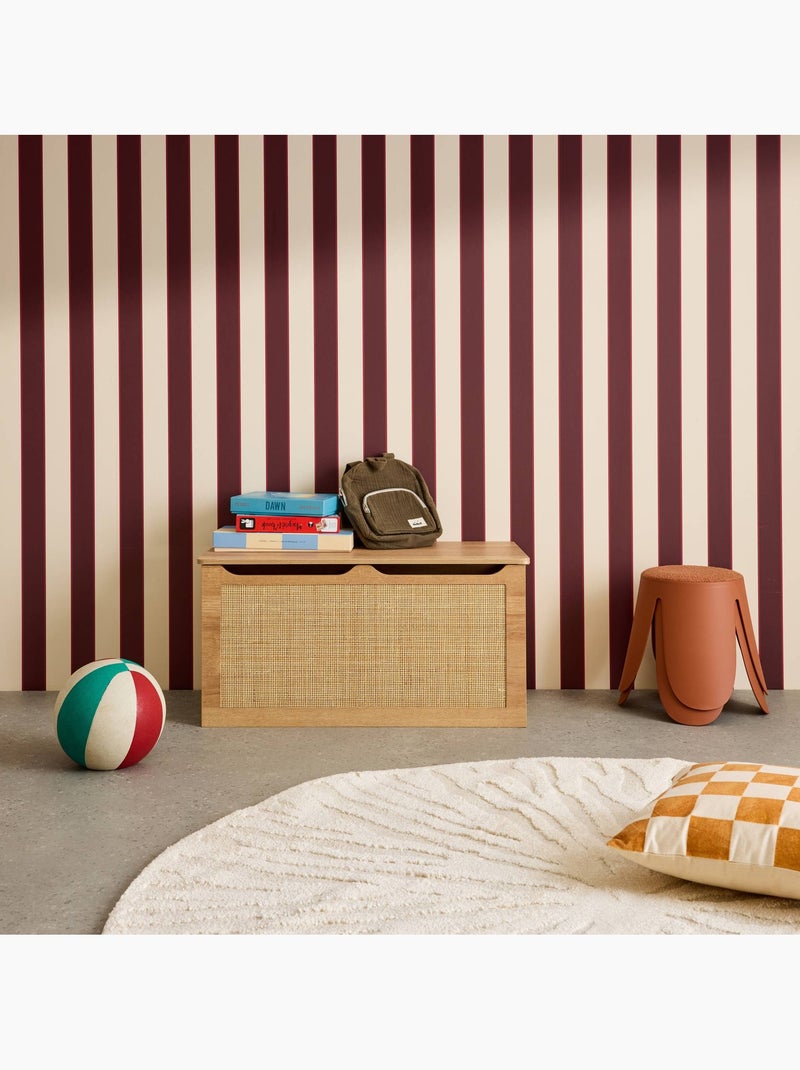 Coffre à jouets enfant décor bois et cannage Bohème Marron - Kiabi