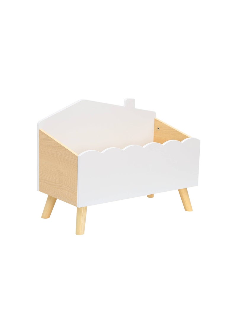 Coffre à jouets enfant effet bois Azur Blanc - Kiabi