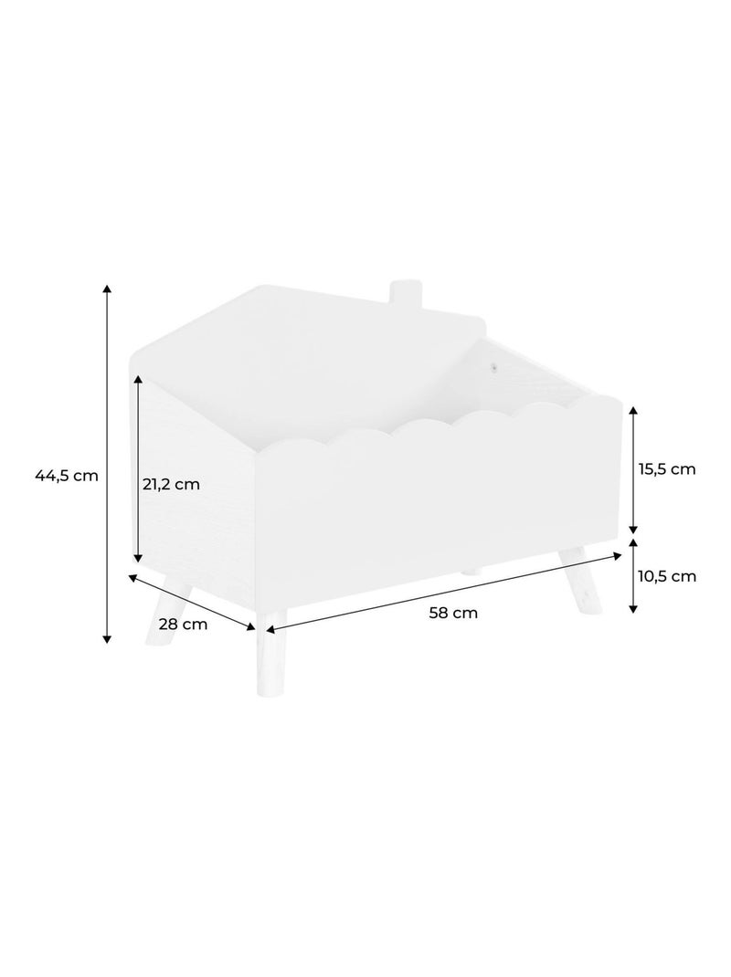 Coffre à jouets enfant effet bois Azur Blanc - Kiabi