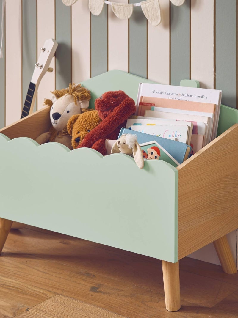 Coffre à jouets enfant effet bois Azur Vert - Kiabi