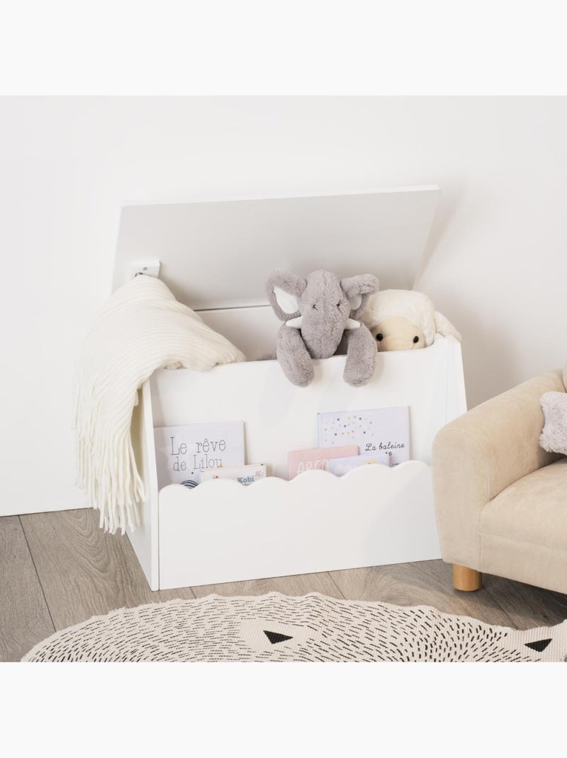 Coffre à jouets et bibliothèque enfant forme nuage ZOELI Blanc - Kiabi