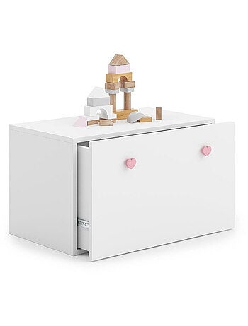 Coffre à jouets Inga - poignée rose