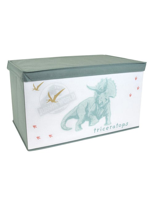 Coffre à jouets Jurassic world vert, en tissus pliable pour enfant - Kiabi