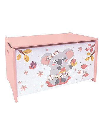 Coffre à jouets Koala en bois pour enfant H. 40 x L. 58 x P. 36 cm