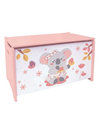 Coffre à jouets Koala en bois pour enfant H. 40 x L. 58 x P. 36 cm