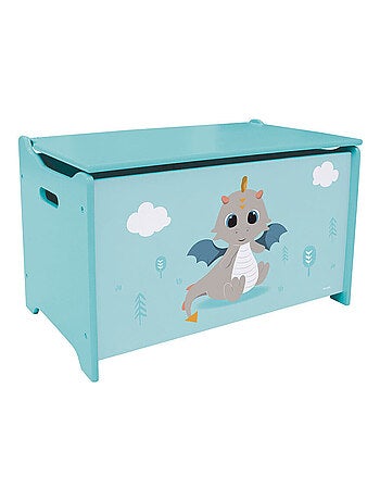 Coffre à jouets Léon le Dragon, en bois pour enfant H. 40 x L. 58 x P. 36 cm