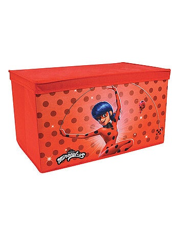 Coffre à jouets Miraculous rouge, en tissus pour enfant
